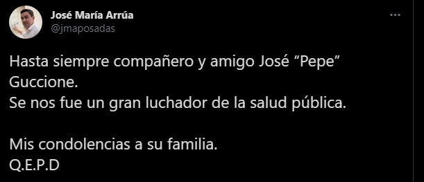 La cúpula política de Misiones y Nación despidió con gran pesar a Pepe Guccione, para muchos un referente en la Salud Pública de Argentina 6 Pepe Guccione